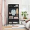 Costway 69" Tall Hall Tree with Seat Cushion Open Compartments Hooks Lift-top Storage White/Black/Rustic Brown